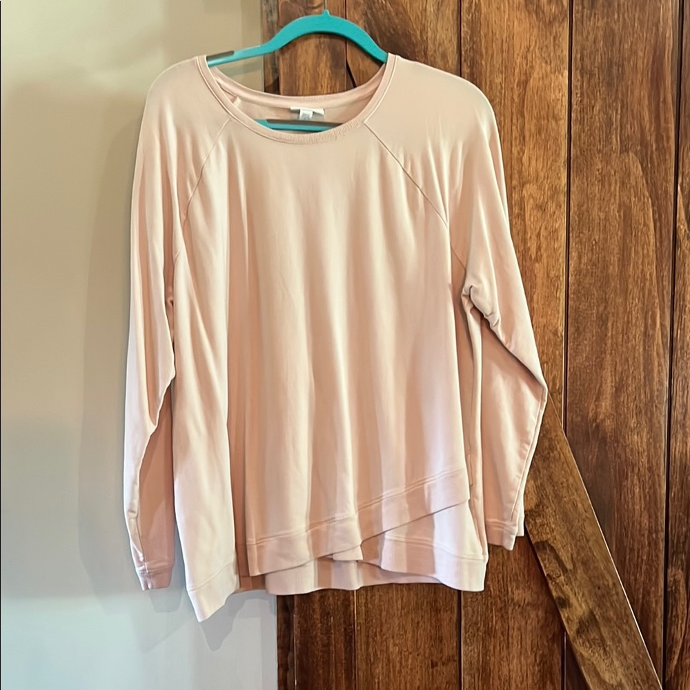Asymmetrical Cream and Pink 3/4 Sleeve Blouse